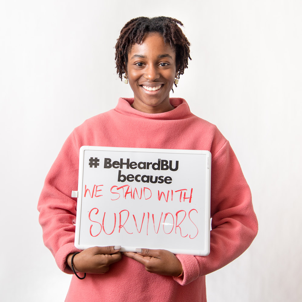 Sexual Assault Response and Prevention Center at BU holds their socil media campaign #BeHeardBU because as part of the national sexual misconduct survey., Boston ,MA Feb 1st, 2019